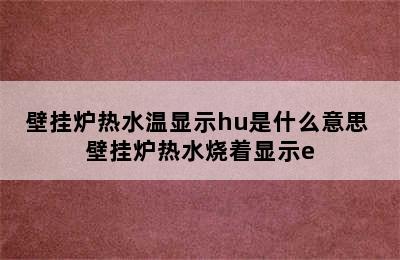 壁挂炉热水温显示hu是什么意思 壁挂炉热水烧着显示e